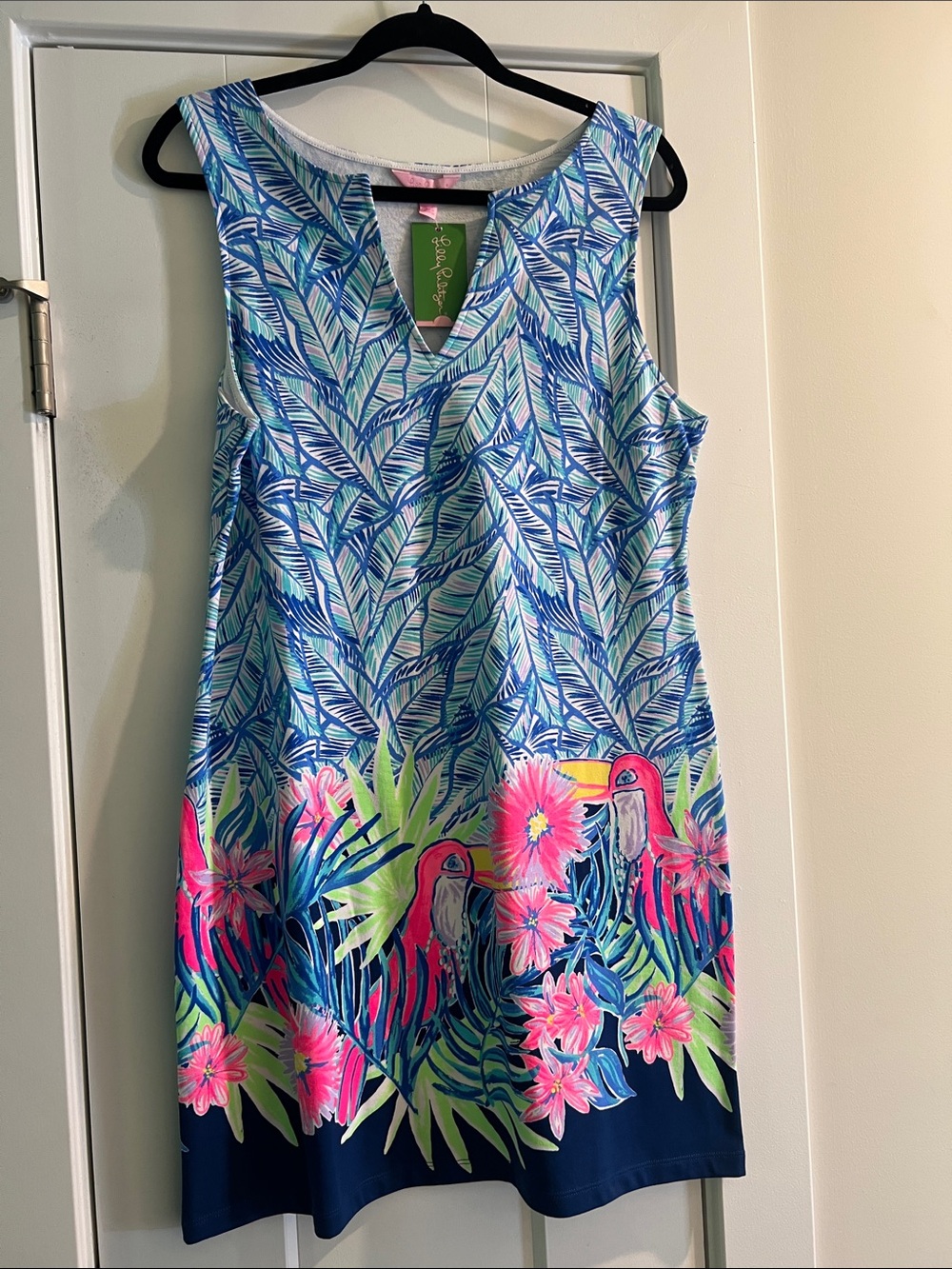 Lilly Pulitzer Tropical Toucan Print Sleeveless Dress - Blue & Pink